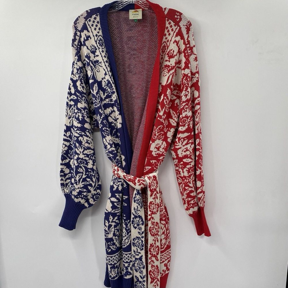 FARM Rio Multicolor Floral Knit Cardigan